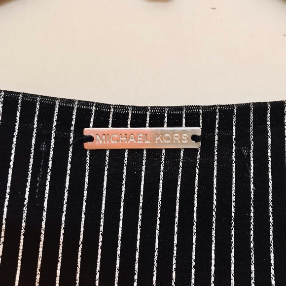 NWOT Michael Kors Black & Silver Stripe Dress - Picture 4 of 4